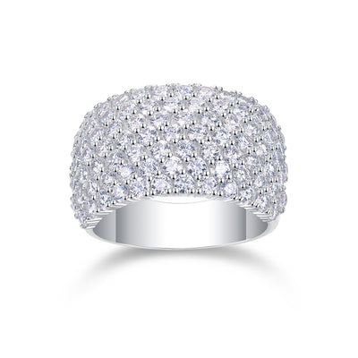 1Multiple Row Diamond Wide Rings, Moissanite Rings, Luxury Fashion Silver Rings Prohibit TikTok sales - 5 - CJ