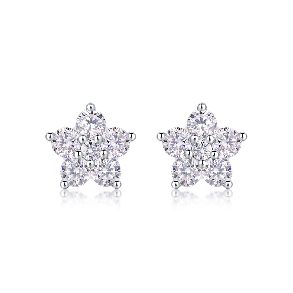 1Paris Flower - Fashionable And Luxurious Diamond Jewelry Set With Moissanite S925 Sterling Silver And Platinum-plated Stud Earrings Prohibit TikTok sales