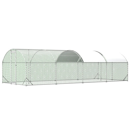 26x9x6Large Metal Chicken Coop,Walk - in Poultry Cage,Chicken Run With Waterproof Cover,Outdoor Backyard Farm,Chicken Rabbits Duck Run Pen,Easy To Assemble And Clean - 5 - CJ
