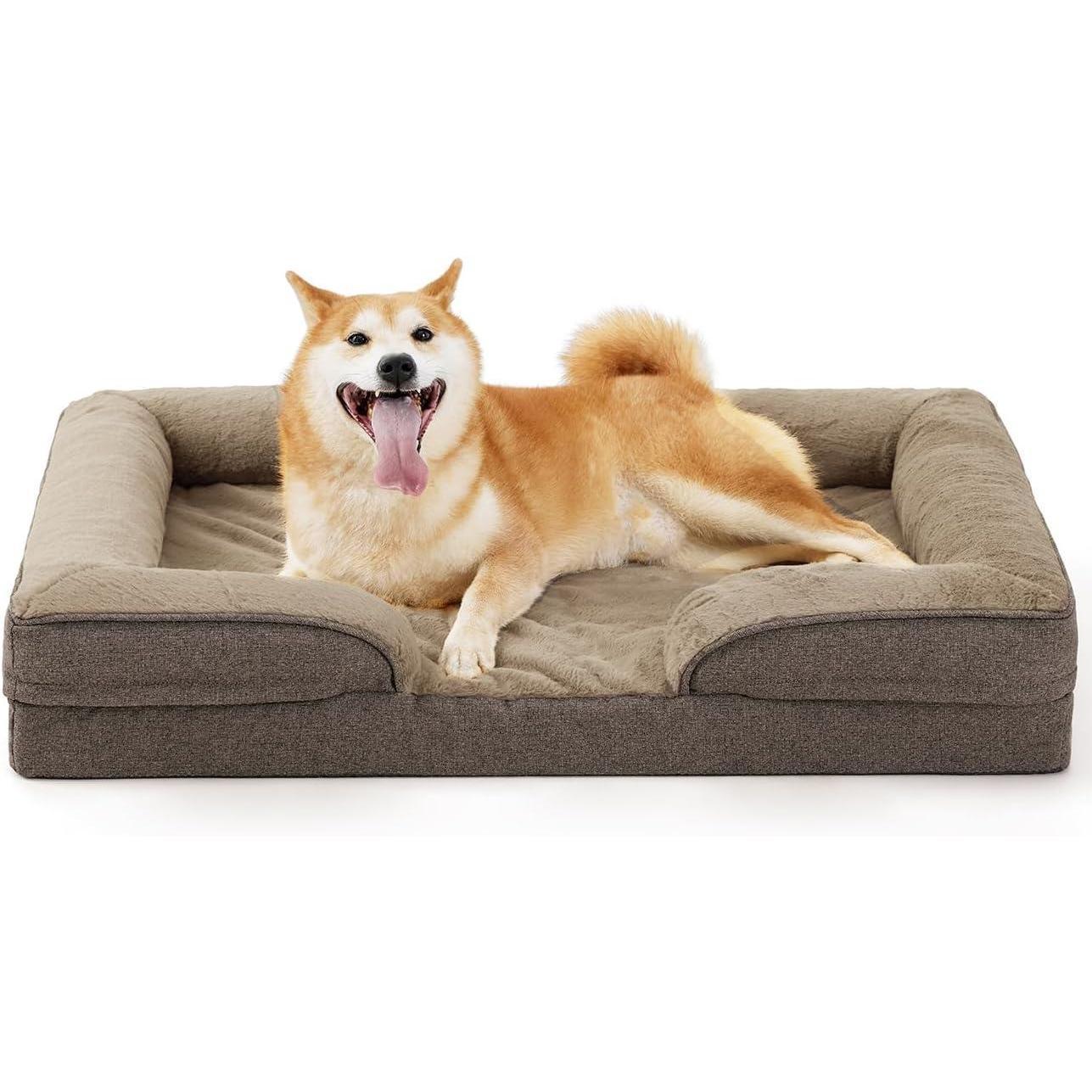 Large Dog Orthopedic Dog Sofa Supportive Foam Pet Mattress Washable And Removable Cover Egg Cell Foam Waterproof Lining Multiple Colors And Sizes Available - 5 - CJ