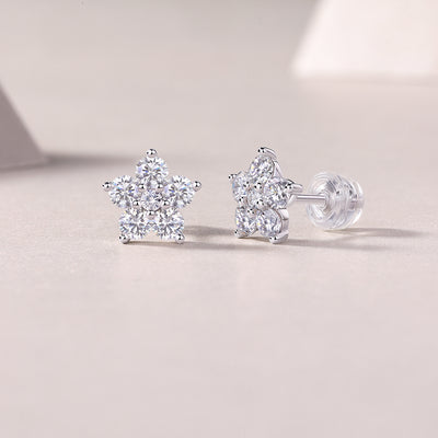 1Paris Flower - Fashionable And Luxurious Diamond Jewelry Set With Moissanite S925 Sterling Silver And Platinum - plated Stud Earrings Prohibit TikTok sales - 5 - cjdropshipping