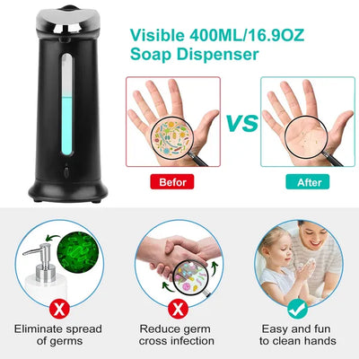 Automatic Soap Dispenser 16.9OZ Anti - slip Sensor Refillable Hand Gel Desktop Dispenser 2 Drop Volume Adjustment - 5 - CJ