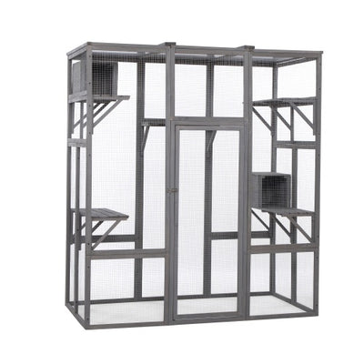 Oversized Cat Cage - Grey - 5 - cjdroshippping