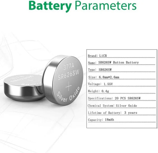 10 X OEM SPEC 377 376 364 363 WATCH BATTERY SR626SW SR626W Silver Oxide Battery - 5 - CJ