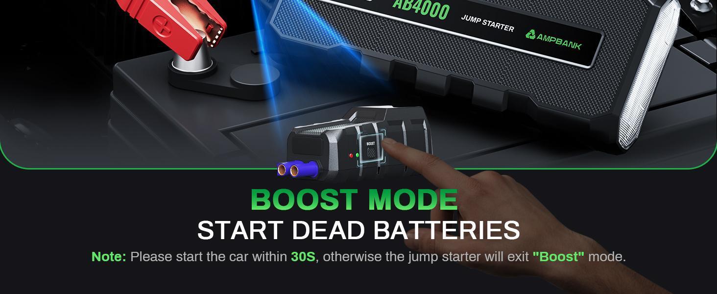 4000A Emergency Starting Power Supply 12V Portable Car Battery Jump Starter With 18W Fast Charge For 10L Gasoline And 8L Diesel Engines With LED Light Jump Starter Cable And EVA Storage Box - 5 - cjdropshipping