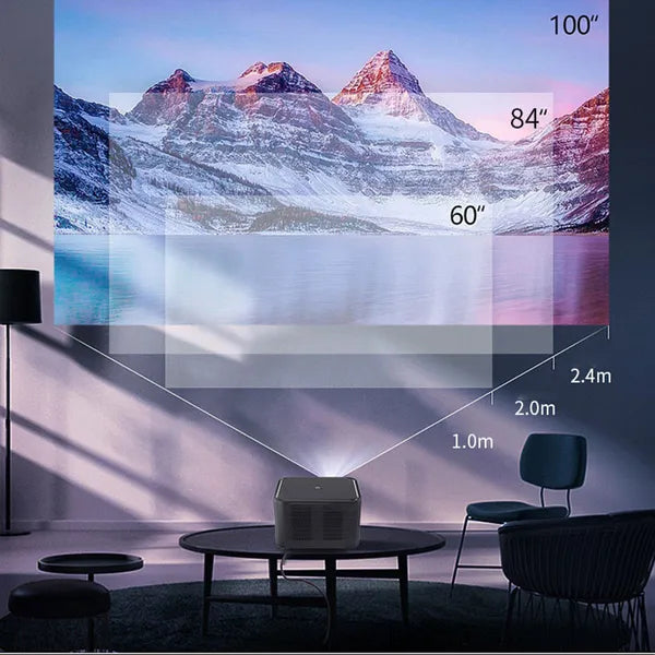 Smart Projector, Android 9.0, 150 ANSI Lumens, Native 720P Supports 4K, Auto Keystone, Electric Focus, Dual - band WiFi - 5 - CJ