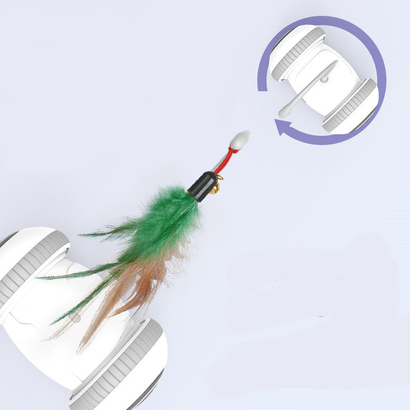 Interactive Cat Toy With Interchangeable Heads  Pet Feather Toys - 0 - CJ