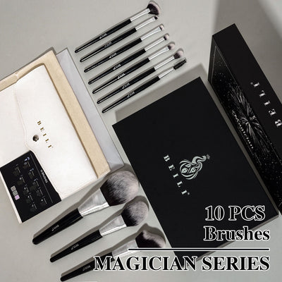 Beli 10pcs Professional Makeup Brush Set New Design Brushed Tube Makeup Brushes - 5 - CJ