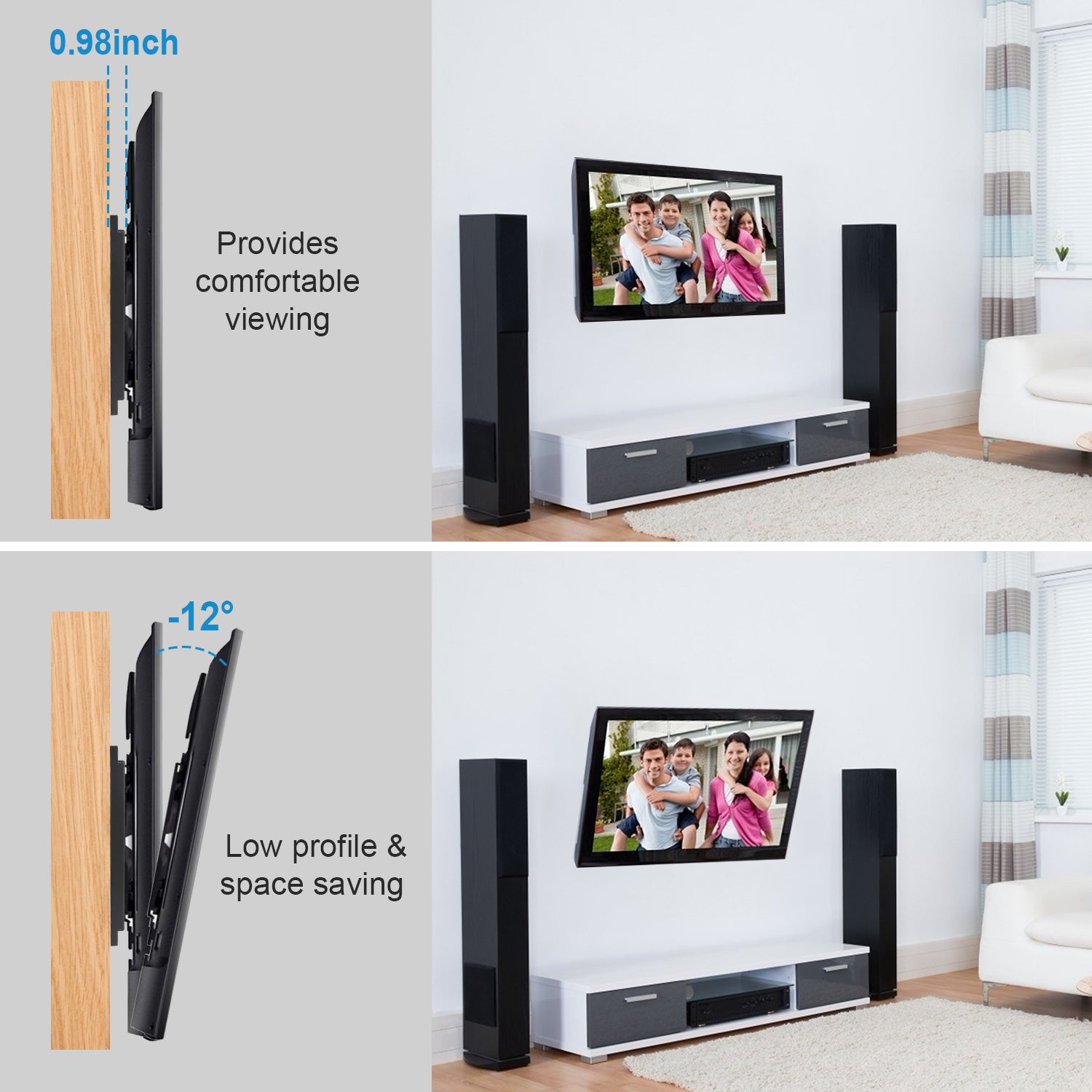 1Pc TV Wall Mount Tilt Dual Arm TV Mount Brackets Maximum VESA 400x400mm For 26 - 55in TVs - 5 - CJ