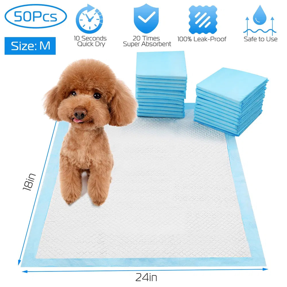50Pcs/Set Dog Training Pads Puppy Pee Pads Cat Wee Mats Potty - Train 24x18In M - 5 - CJ