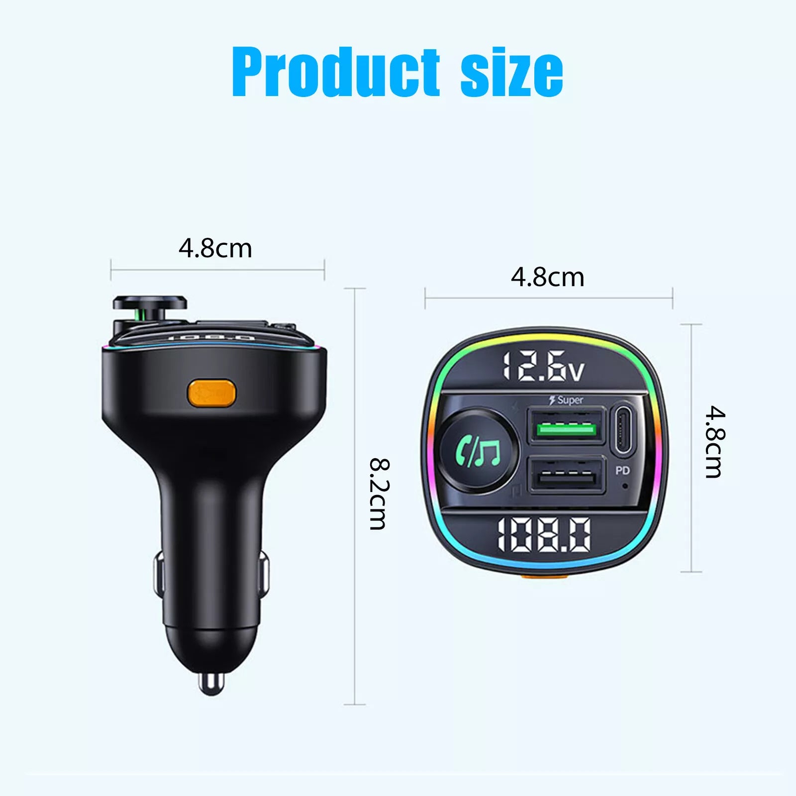 Bluetooth 5.0 Car Wireless FM Transmitter Adapter USB PD Charger AUX Hands - Free Noise Reduction Audio Receiver Car Kit Handsfree Dual - 5 - CJ