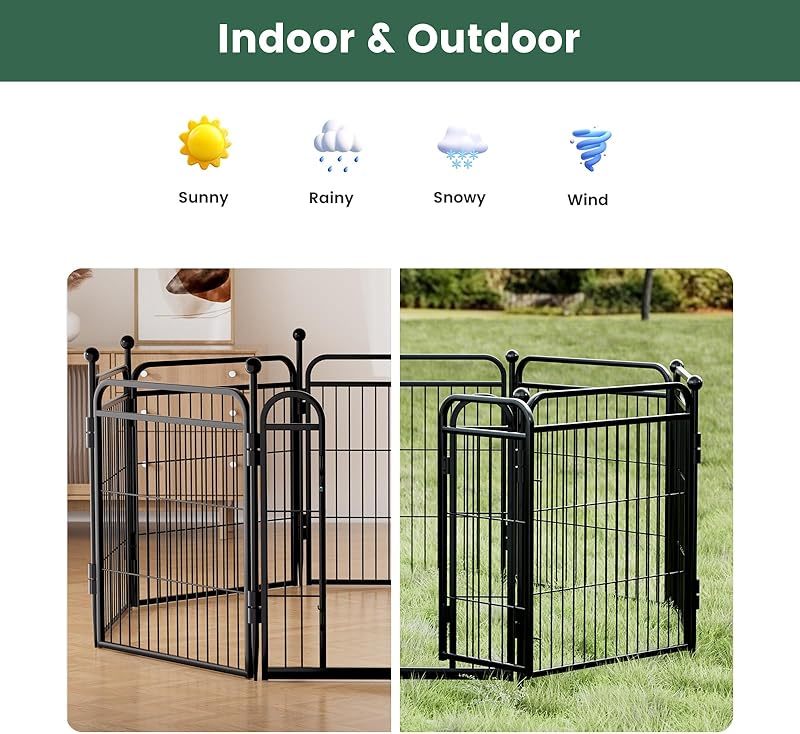 Gardner Pet Dog Fence Indoor And Outdoor Small And Medium Dog Foldable With Gravity Automatic Lock Pet Activity Fence - 5 - CJ
