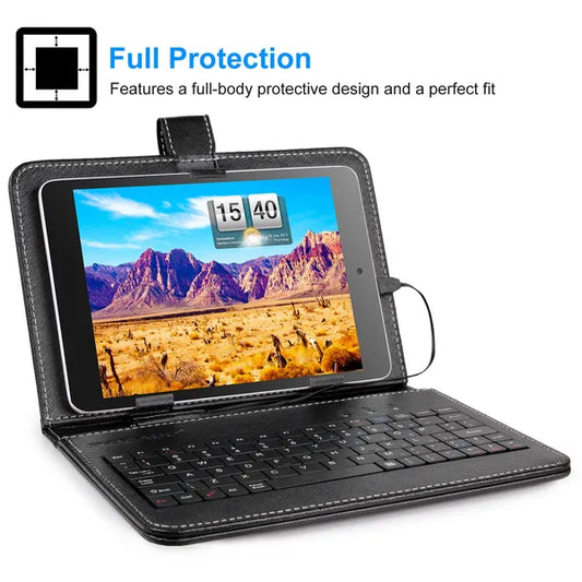 7.9in Protective Keyboard Case W/ Keyboard PU Leather Back Stand Tablet Cover Via USB 2.0 Cable - 5 - CJ