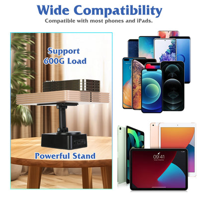 1Pc 4 In 1 Foldable Wireless Speaker Phone Stand With Power Bank 360Degree Rotatable Stand Wireless Speaker 5000mAh Battery RGB Light For Phones IPads - 5 - CJ