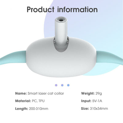 Automatic Cat Toy Smart Laser Teasing Cat Collar Electric USB Charging Kitten Amusing Toys Interactive Training Pet Items - 0 - CJ