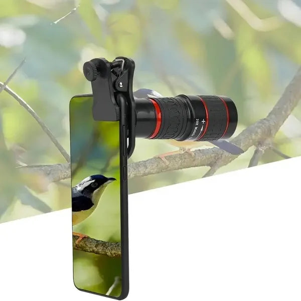 Mobile Phone Attachment Lens, Mobile Zoom Lens, Mobile Camera And Accessories, 8X, 12X, 20X, Smartphone And Tablet Long Focus Telephoto With Clip, Black - 5 - CJ