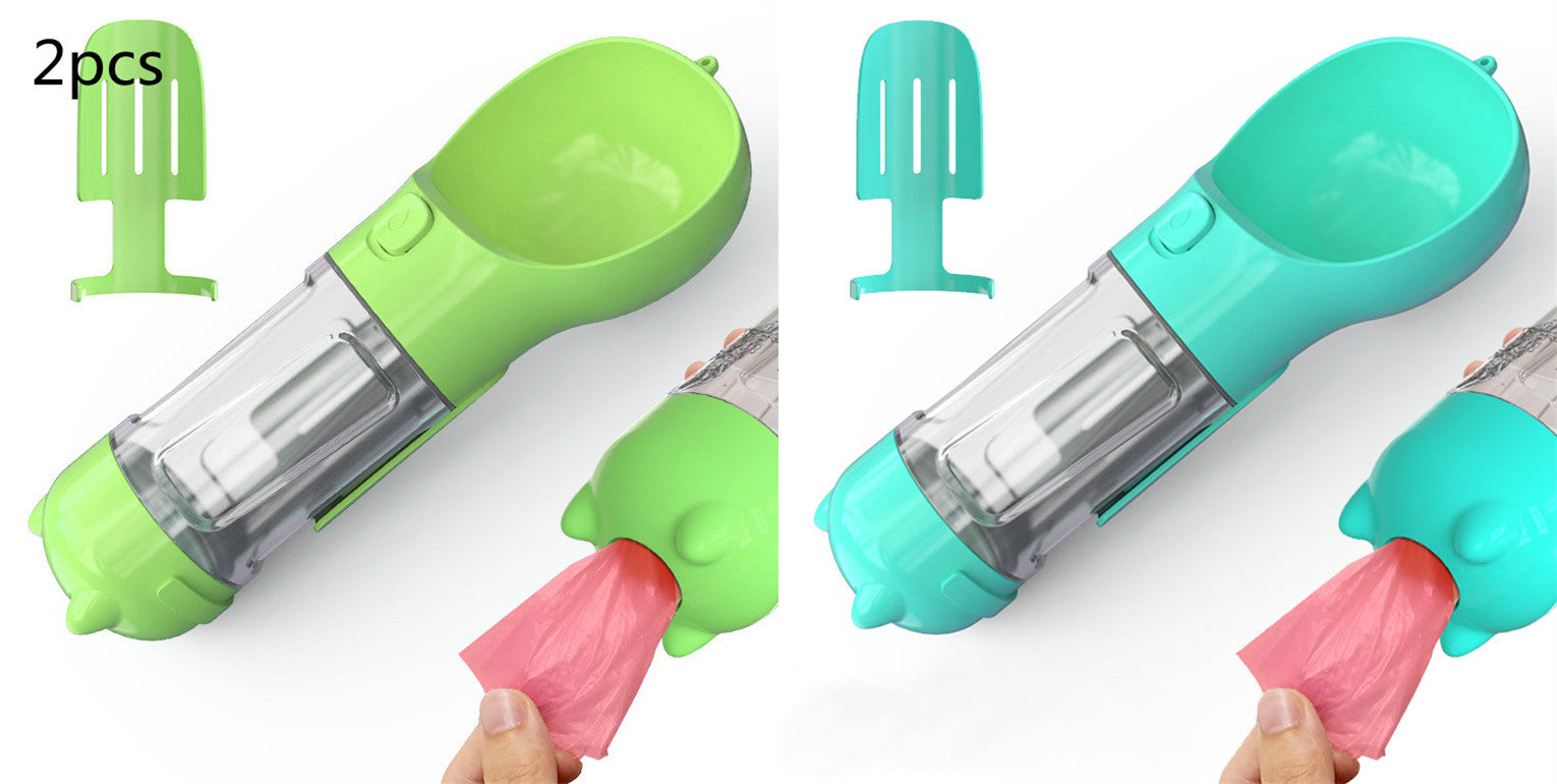 Pet Water Bottle Feeder Bowl Garbage Bag Storage Portable Pet Outdoor Travel 3 In 1 Dog Water Bottle - 0 - CJ