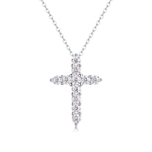 1Faith Luxury Fashion Diamond Pendant Necklace Set With Mosan Diamond Silver Ornaments Prohibit TikTok sales - 5 - CJ