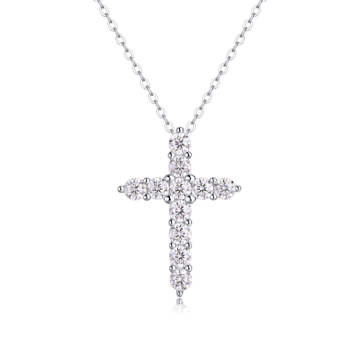 Faith Luxury Fashion Diamond Pendant Necklace Set With Mosan Diamond Silver Ornaments