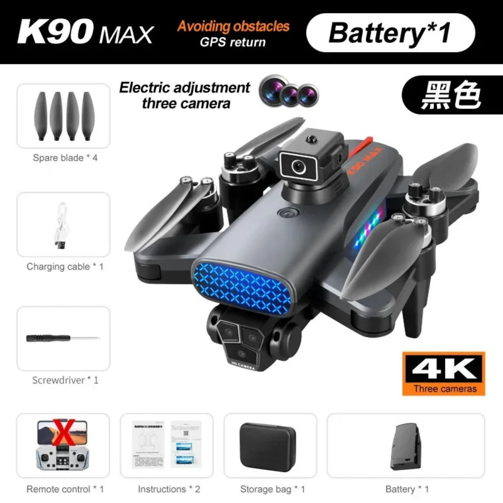 K90 Max GPS Drone 8k Professional HD 3 Camera Aerial Photography Drone With 360 Obstacle Avoidance Remote Control Quadcopter Drone
