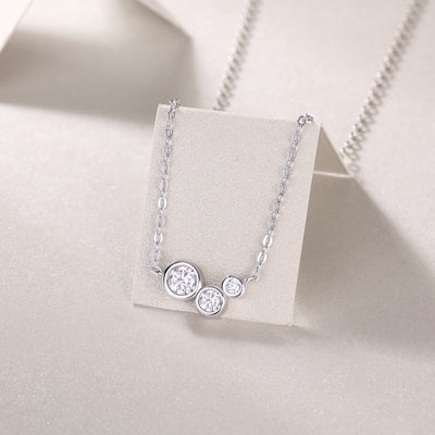 1White Dew Luxury Fashion Diamond Pendant Necklace Set With Mosan Diamond Silver Ornaments Prohibit TikTok sales - 5 - CJ