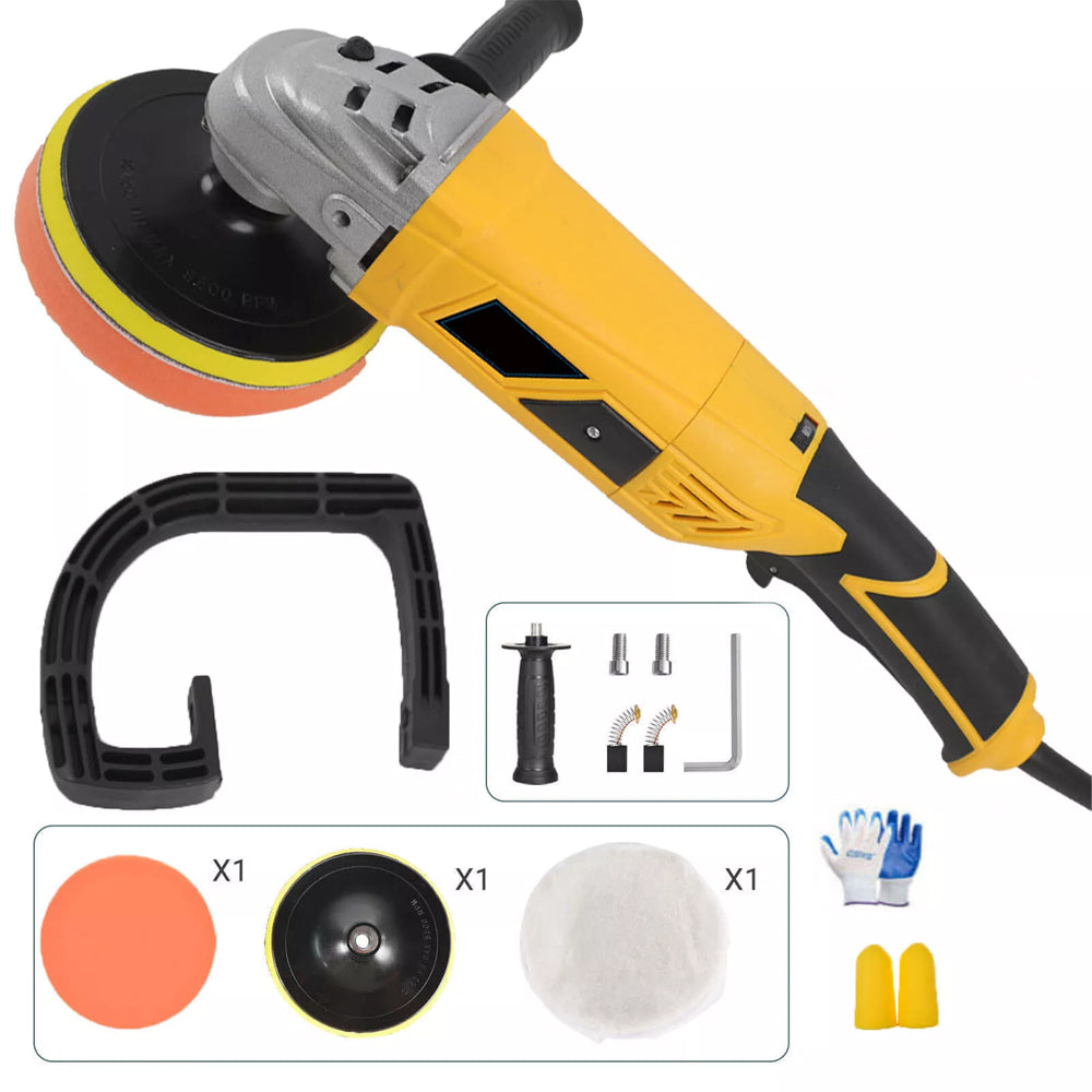 2000W Electric Polisher Car Sander Machine Kit Buffer Pad Sponge Polishing Waxer - 5 - CJ