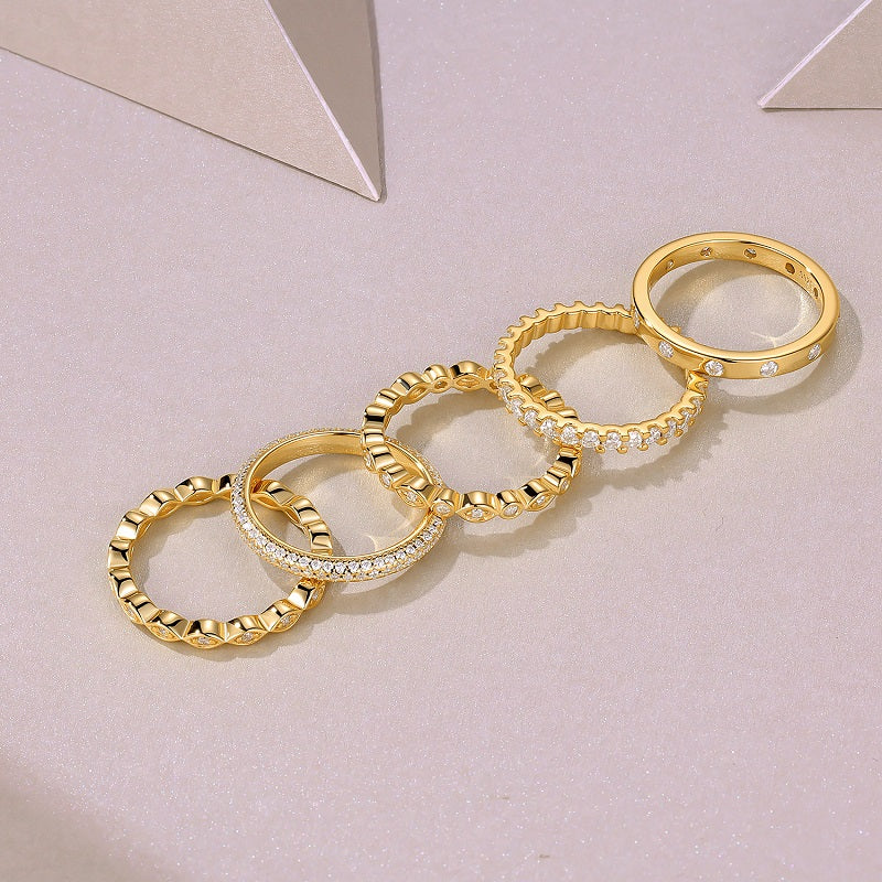 1Starlight Golden Melody - Fashionable Men’s And Women’s Ring And Ring Jewelry Set With Moissanite S925 Sterling Silver And Gold - plated Diamond Prohibit TikTok sales - 5 - cjdropshipping