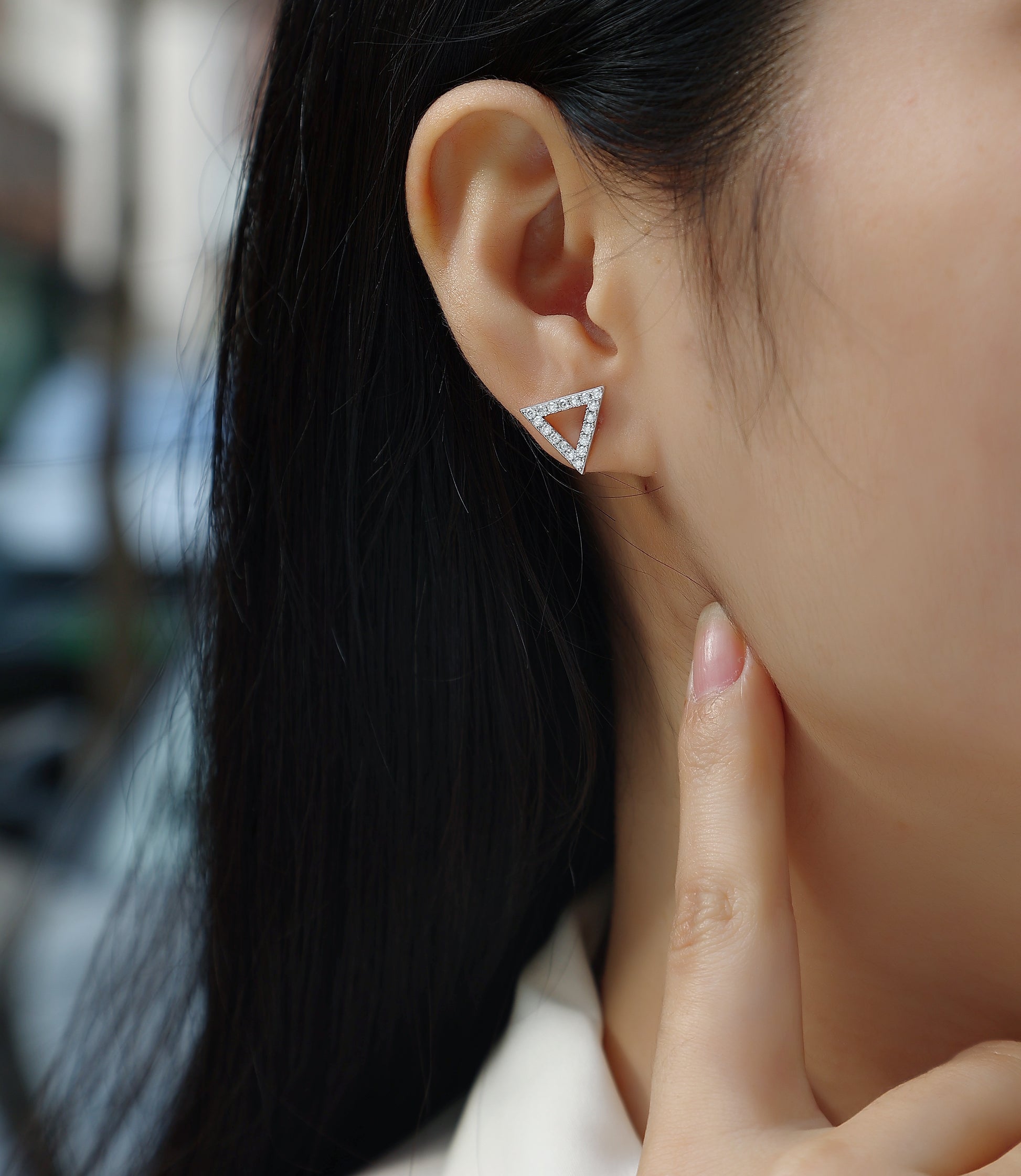 1Unique - Set With Moissanite S925 Sterling Silver And Platinum-plated Stud Earrings, Fashionable, Trendy And Affordable Jewelry Prohibit Tk Sales