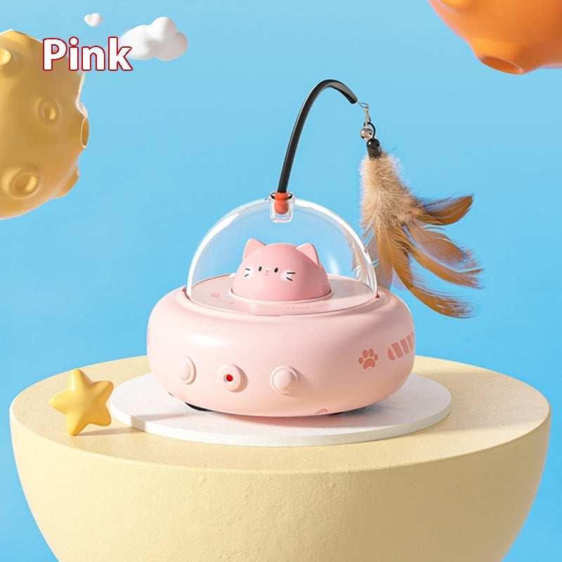Smart Teaser Cat Toy Electric UFO Cat Teaser Stick With Bell Training Pet Toys Replaceable Feather Interactive Cat Supplies Pet Supplies Pets Products - 0 - CJ