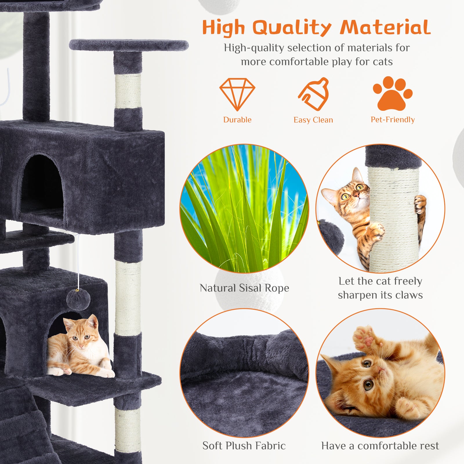 Multi Functional Cat Treehouse Cat Climbing Frame - 5 - CJ