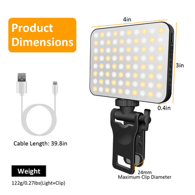 1Pc Rechargeable Selfie Light Fill Light 2000mAh Portable Clip On Light With 3 Light Modes 10 Brightness Levels For Phone Laptop Live Stream Make Up Photography - 5 - CJ