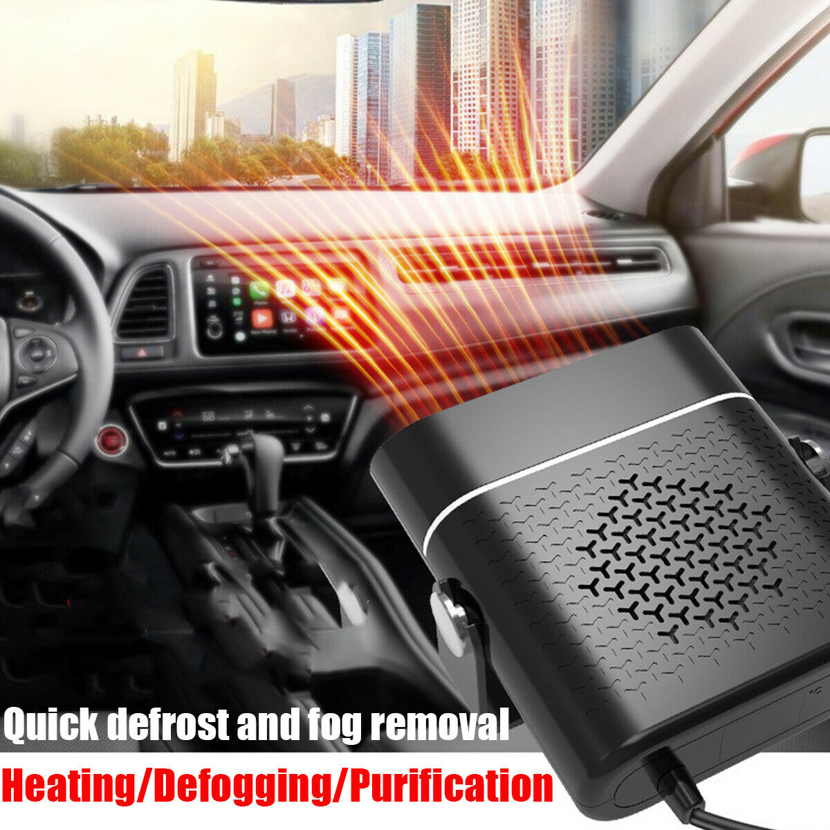 3 In 1 Car Heater Defogger Plug In Cigarette Lighter Mini Car Heater Defroster ABS Car Heaters Fan Defogger Anti - Fog - 0 - CJ