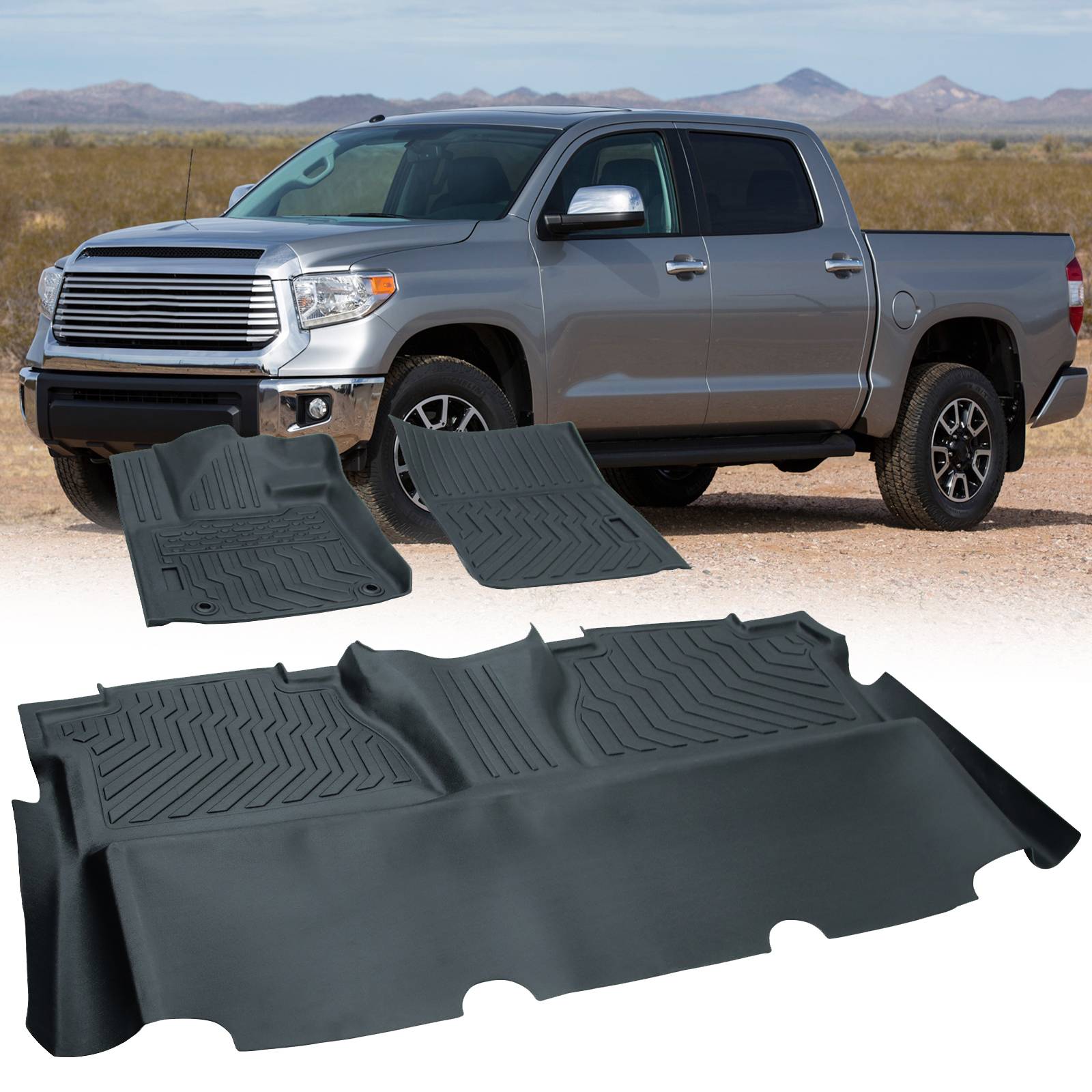 All Weather Car Floor Mats For 2014 - 2021 Tundra Double Cab Crew Max Cab - 5 - CJ