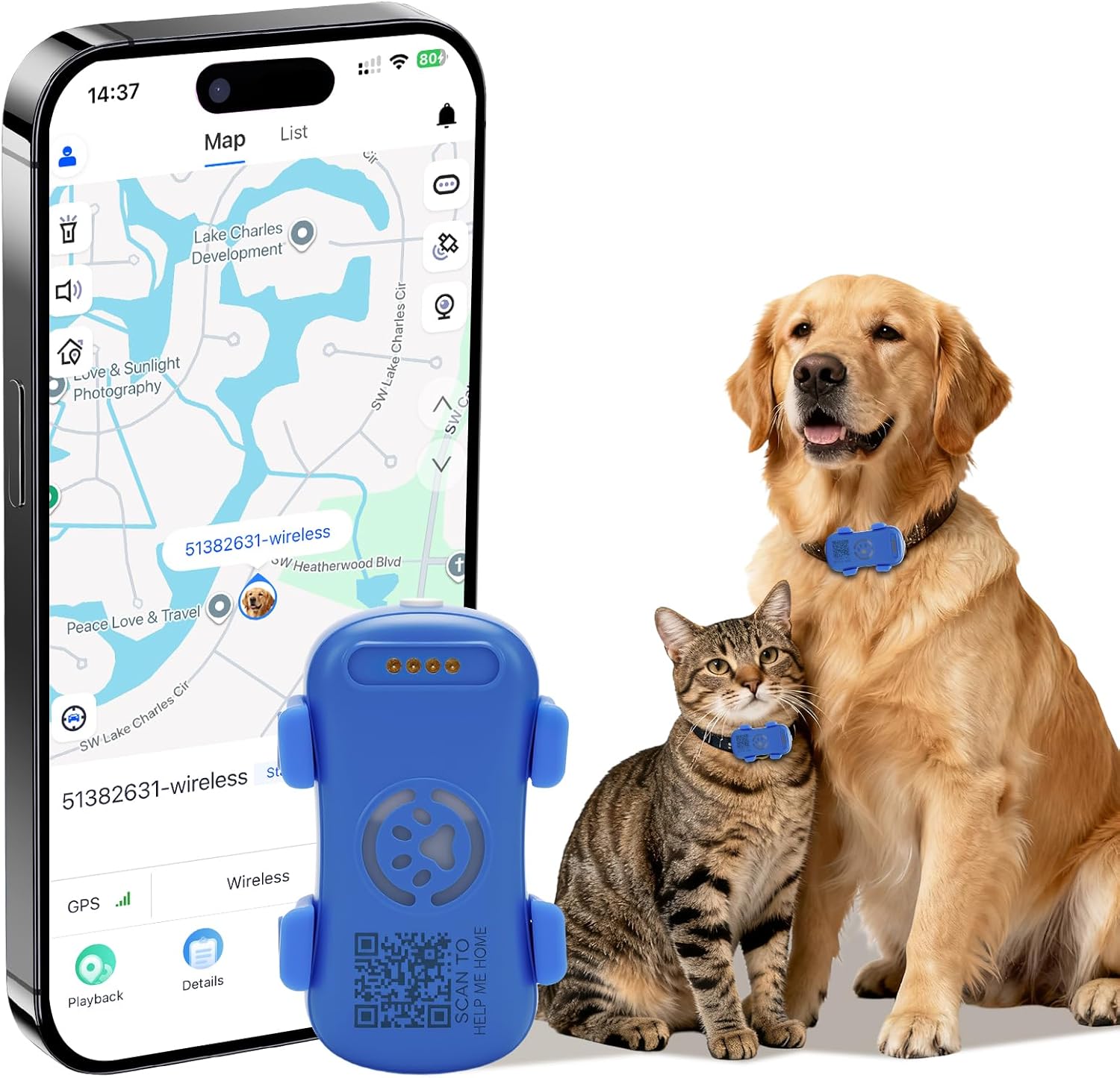 Dog GPS Tracker Real Time, Anti - Lost Pet Tracker With Geofence, Flash Light And Sound Alarm, Unlimited Distance Tracking, Fits Most Pet Collars, Subscription Required - 5 - CJ