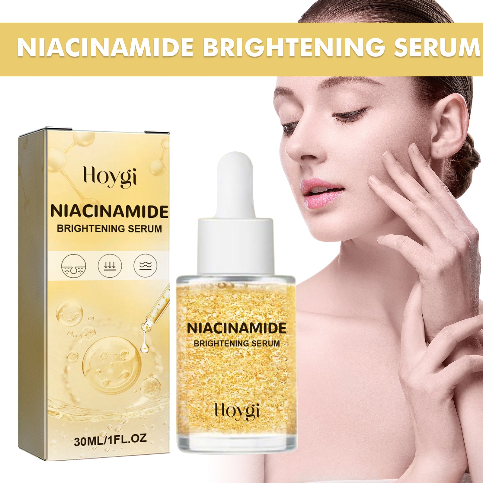 HOYGI Niacinamide Brightening Serum, Lightening Spots And Fine Lines Brightening Skin Hydrating Moisturizing Facial Treatment - 5 - CJ