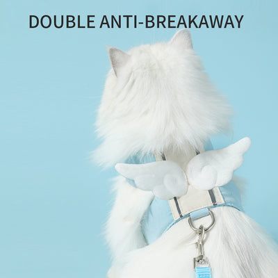 Adjustable Pet Cat Leash Set, Angel Wings Design, Breathable, And Soft For Comfort Cat Harness And Leash Set, Adjustable Gradient Kitten Harness Escape Proof Harness With Leash For Kitty - 5 - CJ
