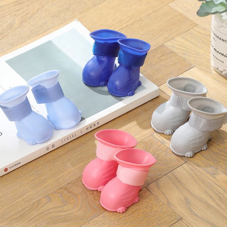Dog Rain Boots 4Pcs Pet Dog Puppy Warm Waterproof Silicone Non - Slip Rain Boots Footwear Shoes Dog Cat Pet Toy Dog Rain Boots  Dog Rain Shoes, Cat Rain Boots, Waterproof Foot Cover, Soft Bottom Shoes - 5 - CJ