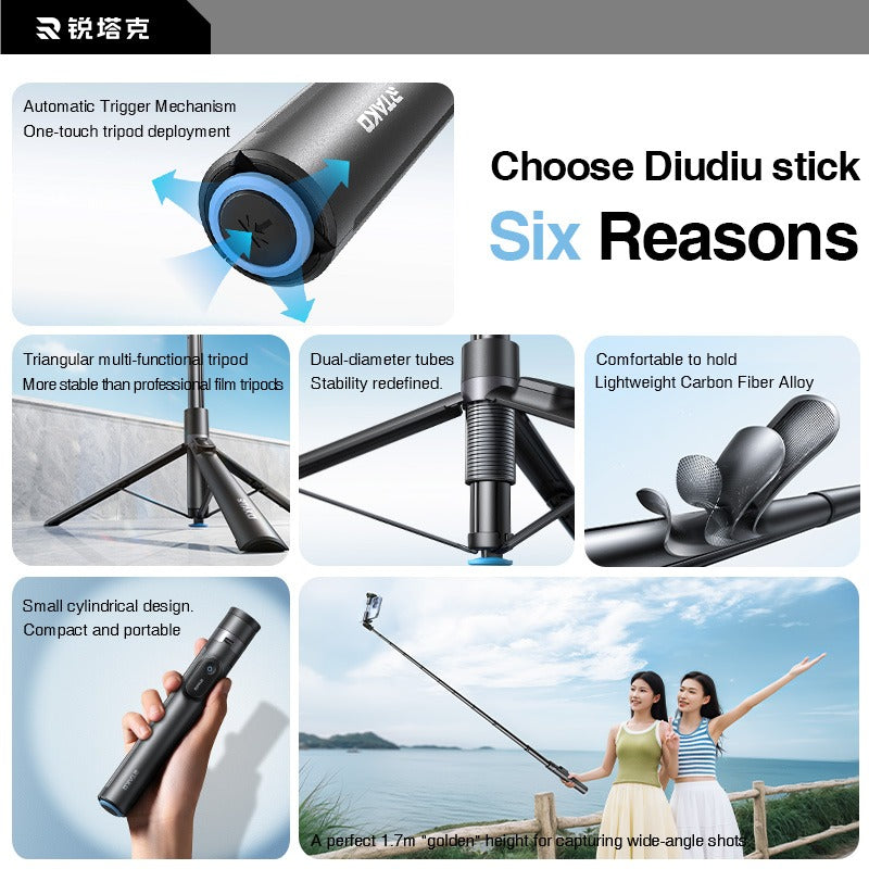67 Inch Selfie Stick Tripod With Remote, Auto Open Phone Tripod Stand, 360 Rotatable Extendable For All Cell Phones Magnetic Option, For Travel, Live Stream, Video Recording - 5 - CJ