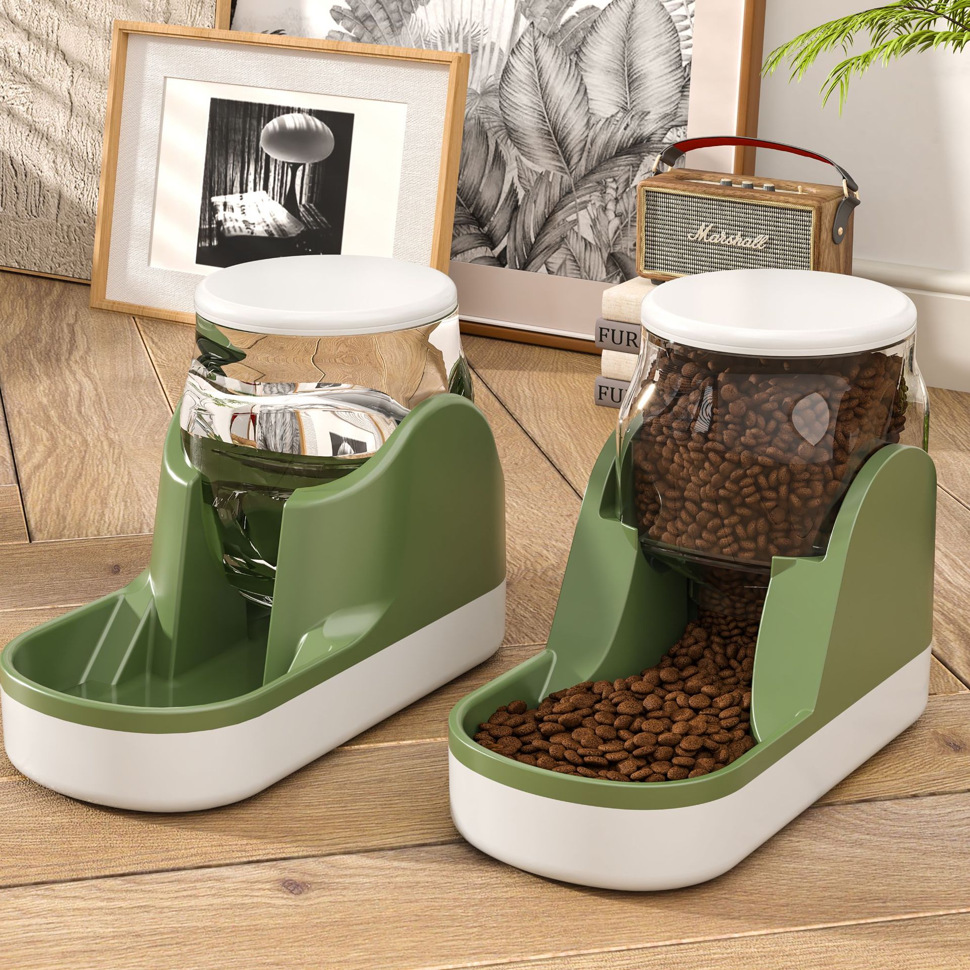 Cat Water Fountain Automatic Pet Feeder Auto Food Dispenser For Dog Drinkin Feeding Bowl Dry Food Supplies Large Capacity - 4 - CJ