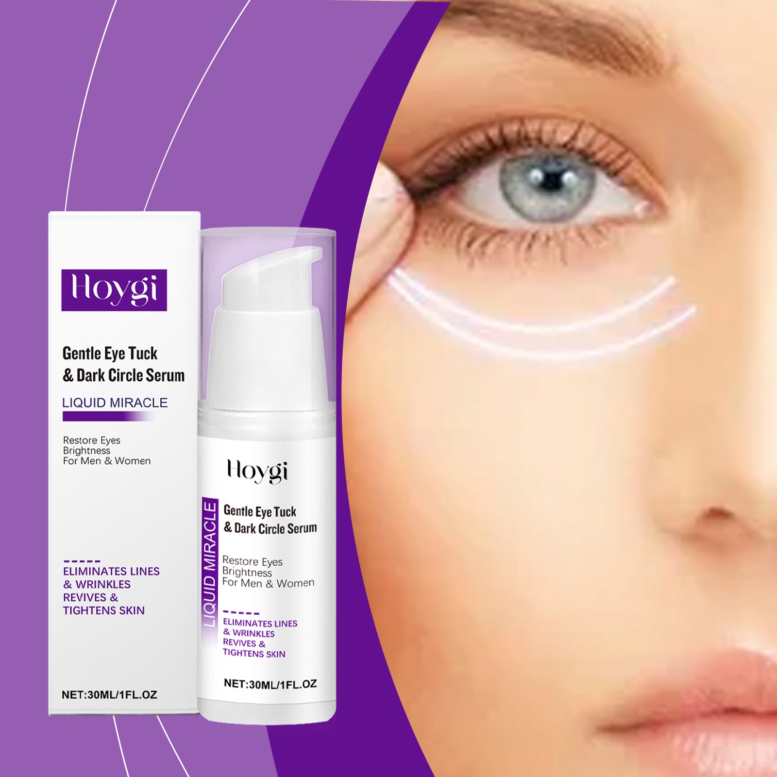 Hoygi Eye Serum Moisturizes Eye Skin Brightening, Hydrating And Moisturizing Daily Massage Treatment Serum - 5 - CJ
