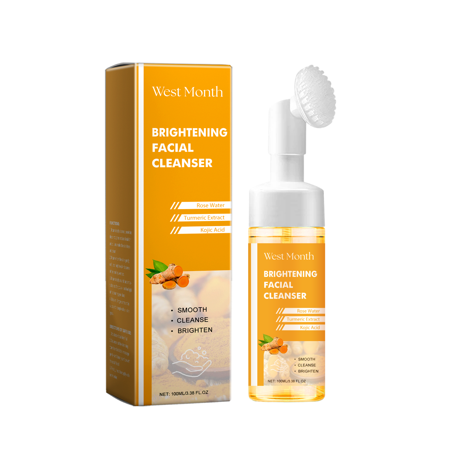 West Month Turmeric Cleanser Gently Cleanses Facial Skin, Moisturizes And Beauty Skin Refreshing, Clean And Not Tight - 5 - CJ