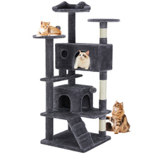 Large Cat Tree Tower, 62 - 70 - 80 Cat Tree  Large Cats, Multi Level With Scratching Post, Cozy Cat Jumping Platform Space, Grey - 5 - CJ