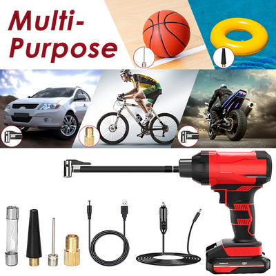 1Pc 150PSI Cordless Car Tire Inflator Rechargeable  2V Portable Electric Air Compressor With LED Light For Car Bike Motorcycle Ball - 5 - CJ