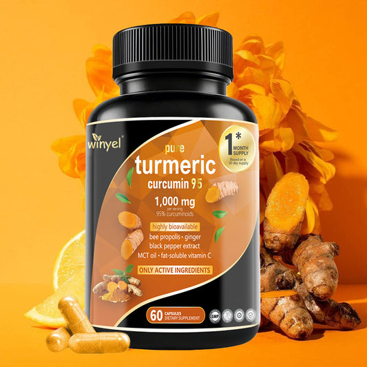 Premium Turmeric Curcumin Supplements 1000mg - Great Absorption Rate - Supports Heart, Brain And Joint Health - 60 Capsules - 5 - CJ