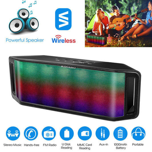 1Pc LED Wireless Speaker Dynamic Multicolor Hands - free FM Radio USB MMC Reading Aux In For Party Camping Travel - 5 - CJ