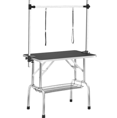 Professional Dog Pet Grooming Table Large Adjustable Heavy Duty Portable With Armrests And Lasso & Grid Tray - 5 - CJ
