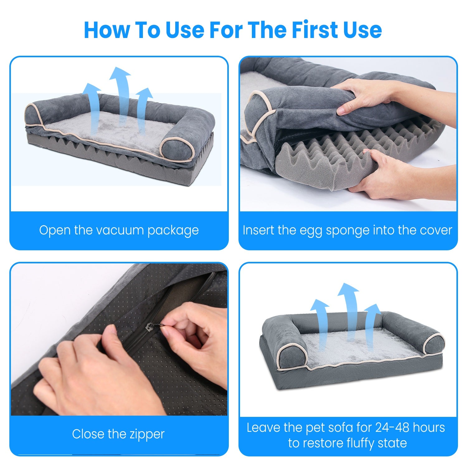 1Pc Dog Bed Pet Bed Sofa Dog Couch Pet Cushion Carpet Mattress With Washable And Removable Cover For Medium Large Dogs - 5 - CJ