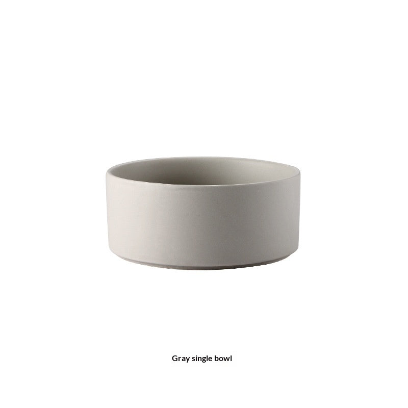 Solid Color Minimalist Home Use Ceramic Cat Food Feed Bowl - 0 - CJ