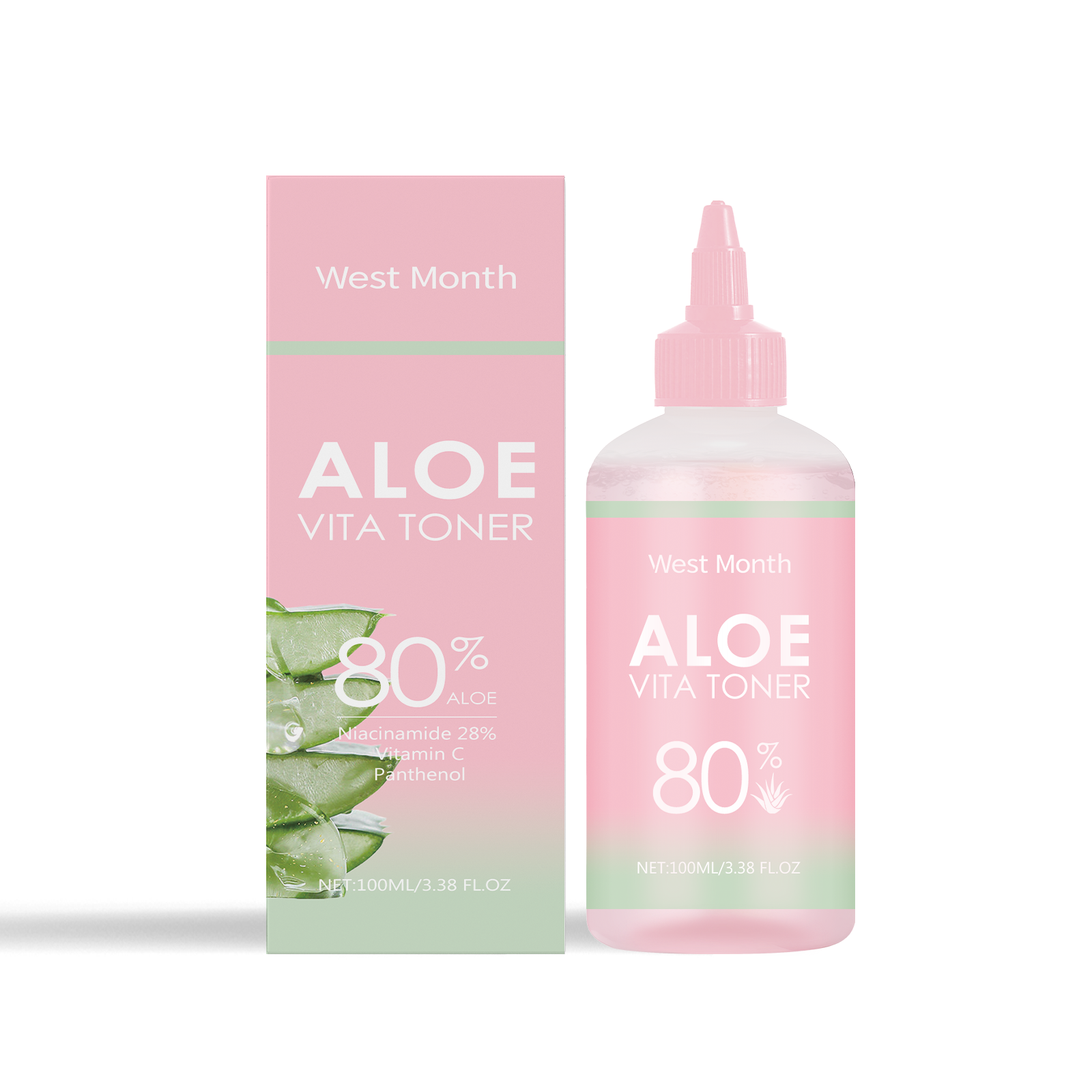 West&Month Aloe Vera Moisturizing Water, Repair Facial Skin Hydrating, Moisturizing, Clear, Elastic And Improve The State - 5 - CJ