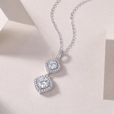 1Snowy Wonderland - A Fashionable And Luxurious Diamond Jewelry Pendant Set With 1 - carat Moissanite S925 Sterling Silver And Platinum Plating Prohibit TikTok sales - 5 - cj